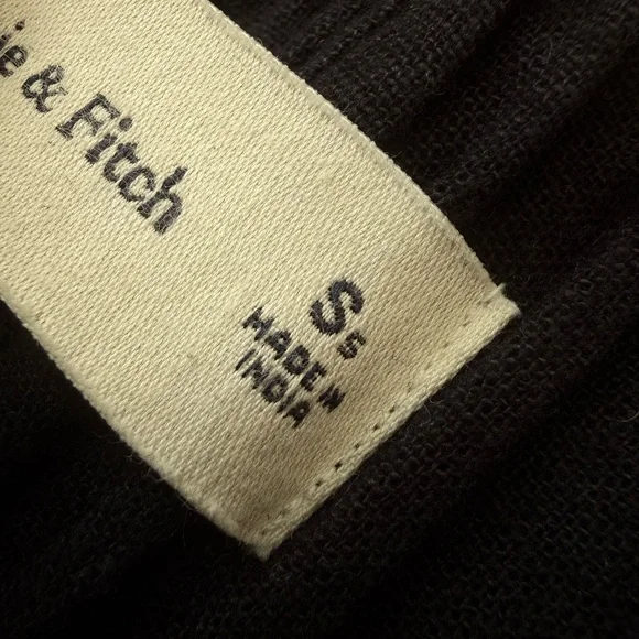 Abercrombie & Fitch Linen Wide Leg Black Pants Small Petite - Picture 9 of 11